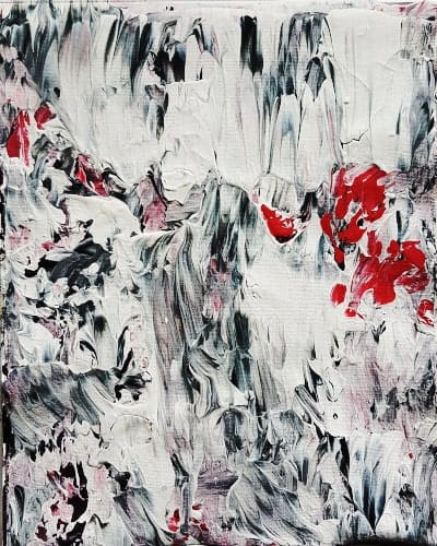 Abstract acrylic painting of different colours and shapes by ezeeart.