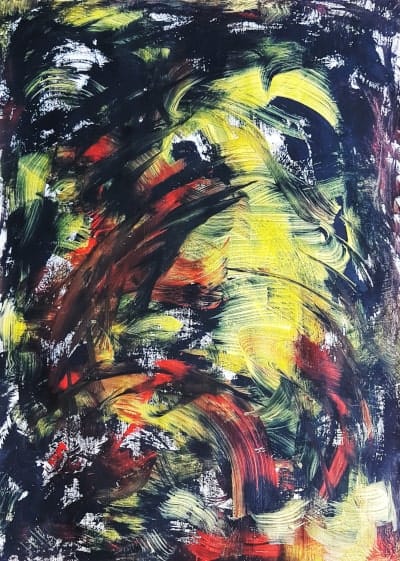 Black-and-yellow-abstract-painting-by-ezeeart